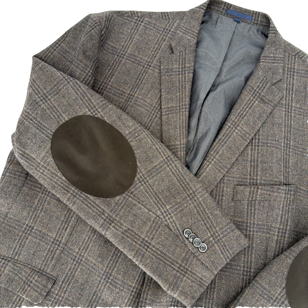 Jos A Bank 1905 Men's 52R Brown Plaid 100% Wool Tailored Fit Jacket Sportcoat